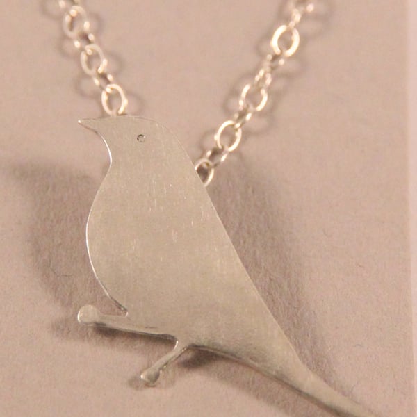 Silver Necklace Mistle Thrush 