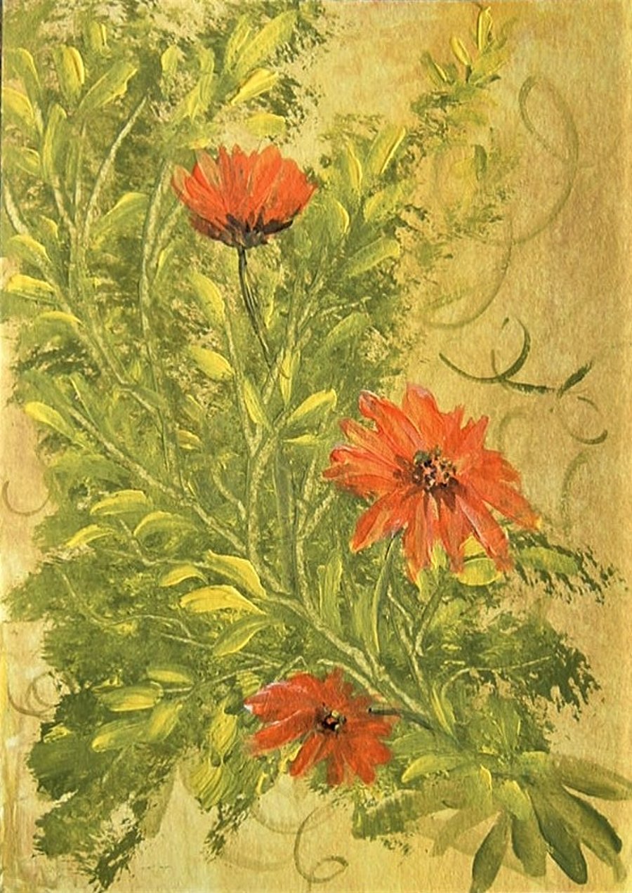 SALE ITEM original art watercolour floral painting ( ref f 128