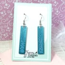 Turquoise blue dangle earrings, lightweight colourful minimalist earrings