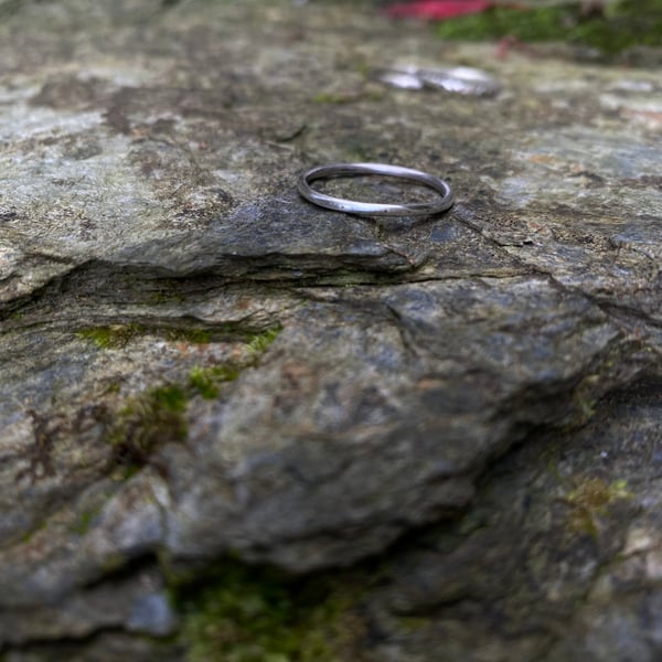 Silver stacking ring, sterling silver plain ring band