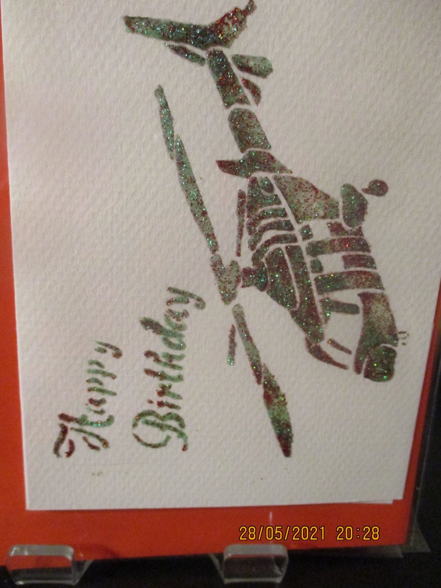 Happy Birthday Green Helicopter Card