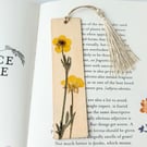 Pressed Flower Wooden Bookmark, Buttercup