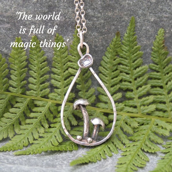 Silver woodland necklace