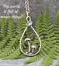 Silver woodland necklace, Autumnal jewellery, toadstool necklace - Image 1
