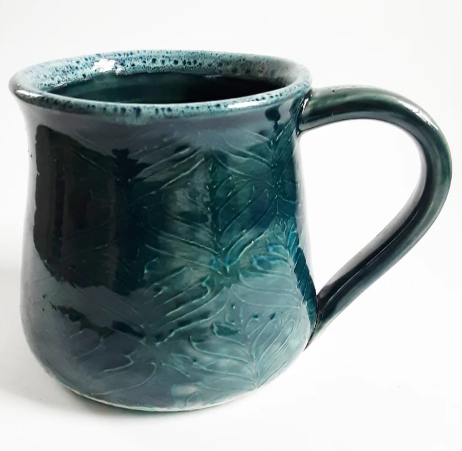 Blue Glazed Mug - Hand Thrown Stoneware Ceramic Mug 