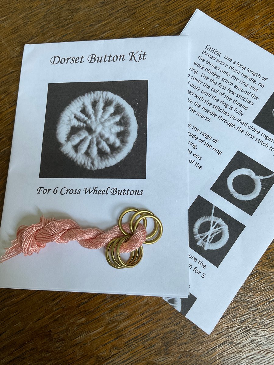 Kit to Make 6 x Dorset Cross Wheel Buttons, Peach, 15mm