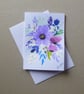 original art hand painted floral blank card ( ref FA 306 D1 )