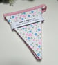 Handmade Fabric Bunting 8 Flags in Pastel Pink Florals Design - Image 8