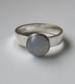 Sterling Silver Ring with Blue Lace Agate Gemstone, Size M, Hallmarked - Image 3