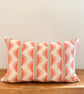 Legato Chevron Stripe Lumbar Cushion Cover – Coral & Green