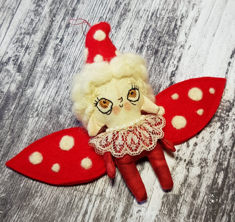 Festive Toadstool Fairy, Annie