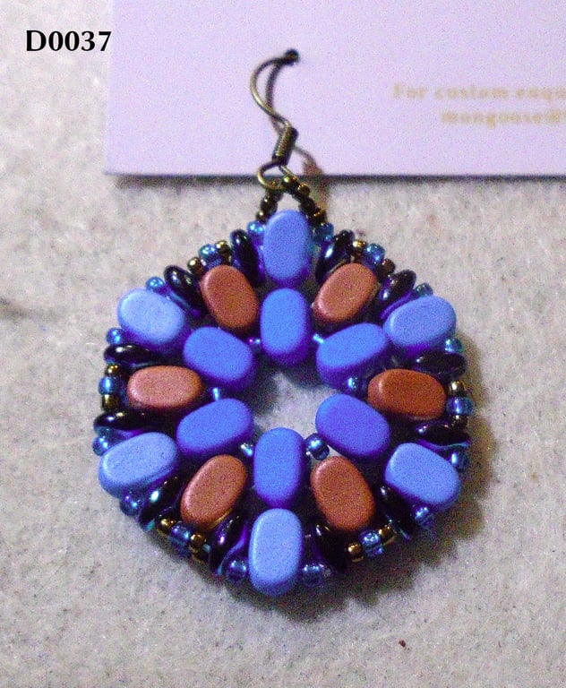 Hexagonal bead earrings (customisable)