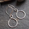 Hoop earrings - hammered sterling silver