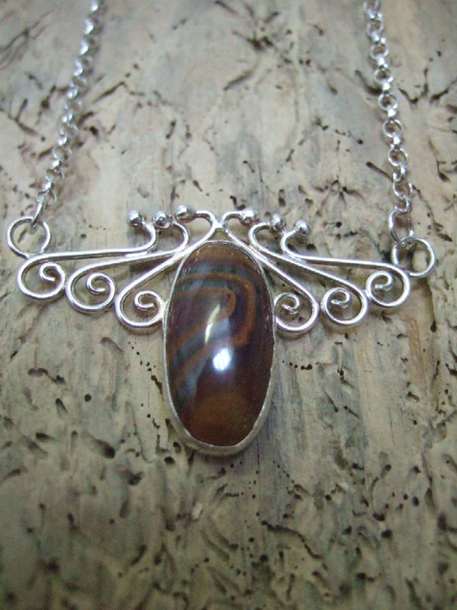 Sterling Silver and Agate Stone Pendant