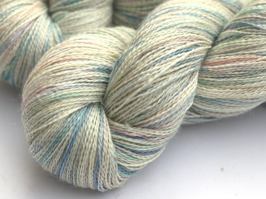SALE: Flecked - Silky baby alpaca laceweight yarn