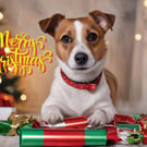 Merry Christmas greeting Card A5 Jack Russell 