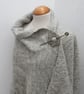 Large Light Grey Alpaca Handwoven Wrap, Shawl - Image 3