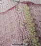 Baby Girl's Pink Hand Knitted Jacket & Booties Set 0-6 mths size  - Image 3