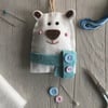 christmas craft kit sewing kit make a polar bear decoration 