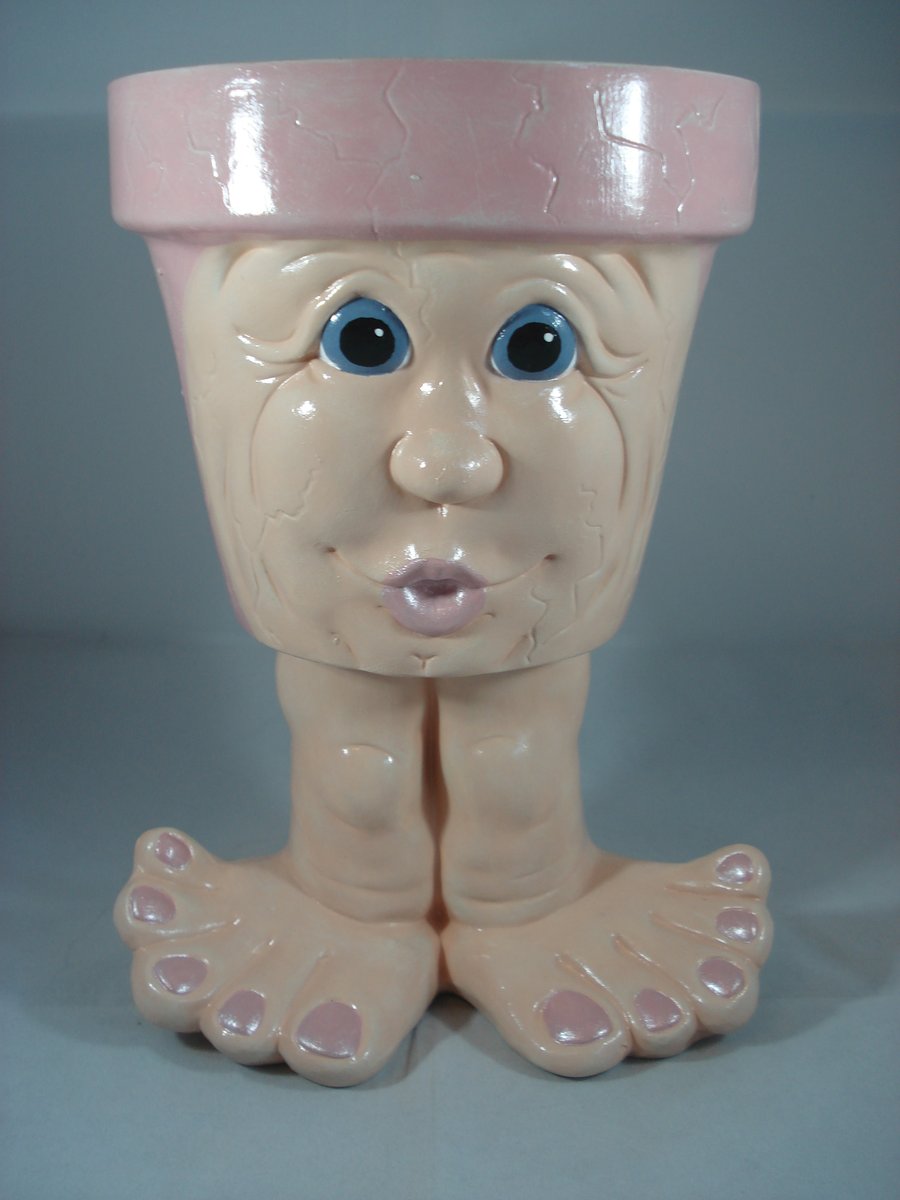 Ceramic Pink Novelty Garden Home Flower Herb Plant Pot Planter Container.   