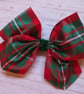 MacGregor Red & Green Tartan Ribbon Hair Bow Clip In  - Image 5