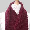 RESERVED FOR DENNIS - Chunky Burgundy Crocheted Scarf