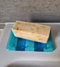 Small blue fused glass soap dish - Image 3