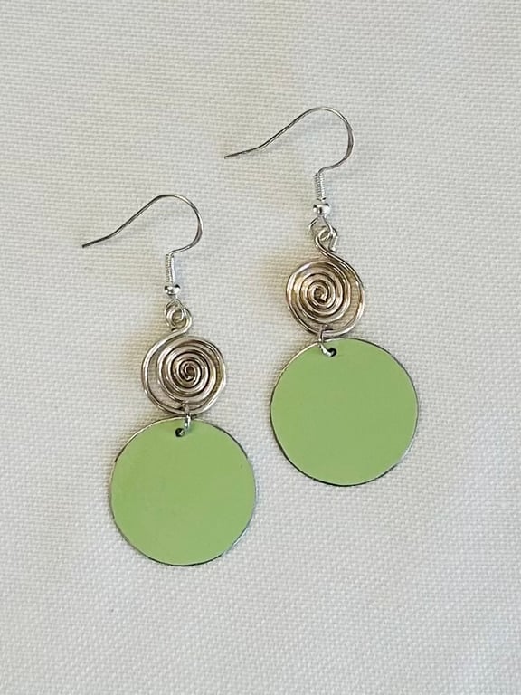 Recycled tin and silver earrings 