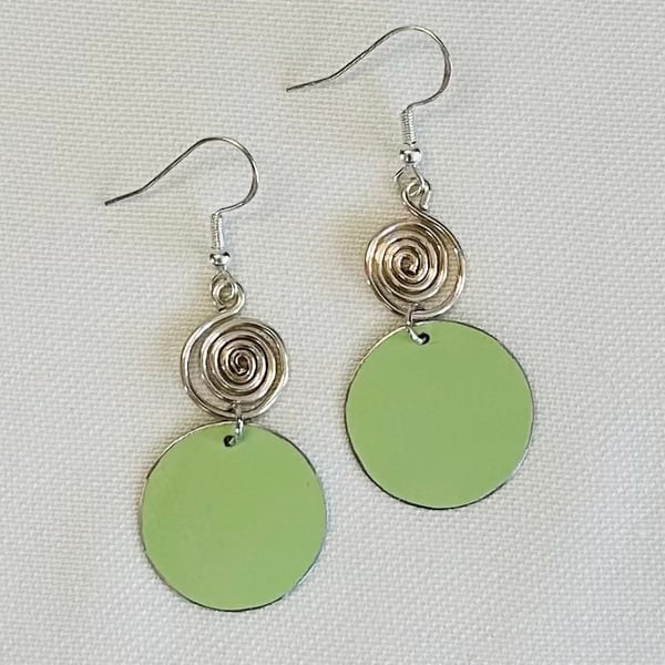 Recycled tin and silver earrings 