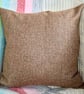 Tweed Appliqué Heart Scatter Cushion with Pad, Brown 46x46cm - Image 4