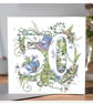 Flower Meadow AGE 50 Birthday Card  - Image 1