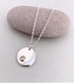 0.25ct Quarter Carat Natural Diamond, 18ct Gold and Sterling Silver Pebble Penda