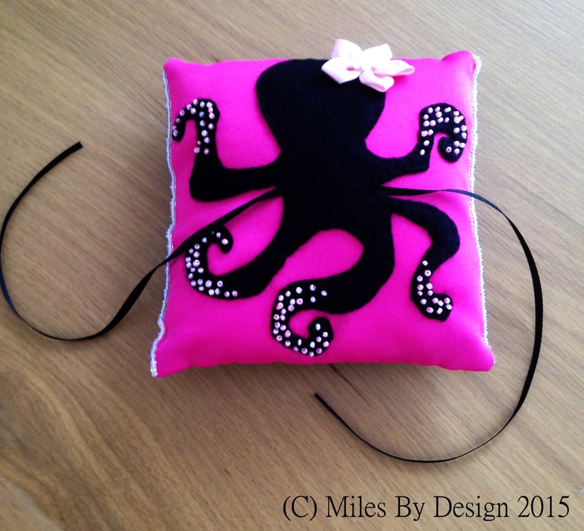 Steampunk inspired Octopus Wedding Ring Cushion
