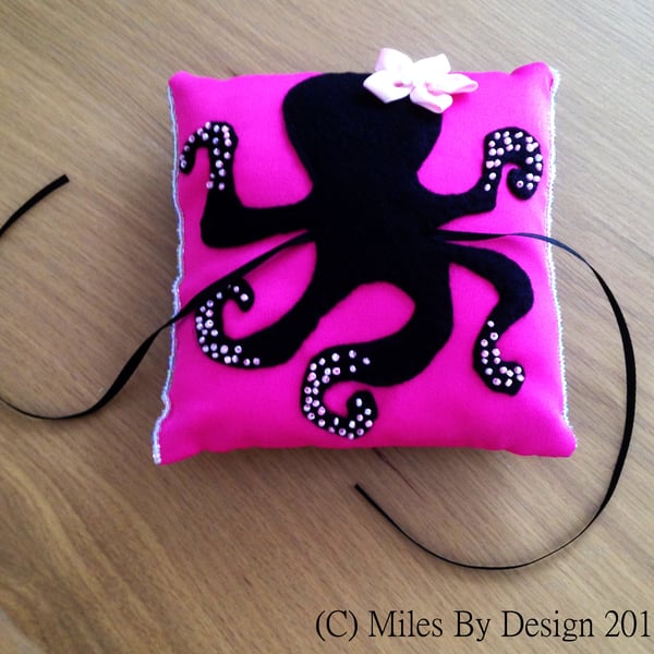 Steampunk inspired Octopus Wedding Ring Cushion