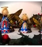  Medium: Tin Angel Christmas Tree decoration (Turquoise and Orange)  - Image 3