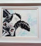 Cow acrylic original painting or a limited edition print. Farm animal art - Image 1