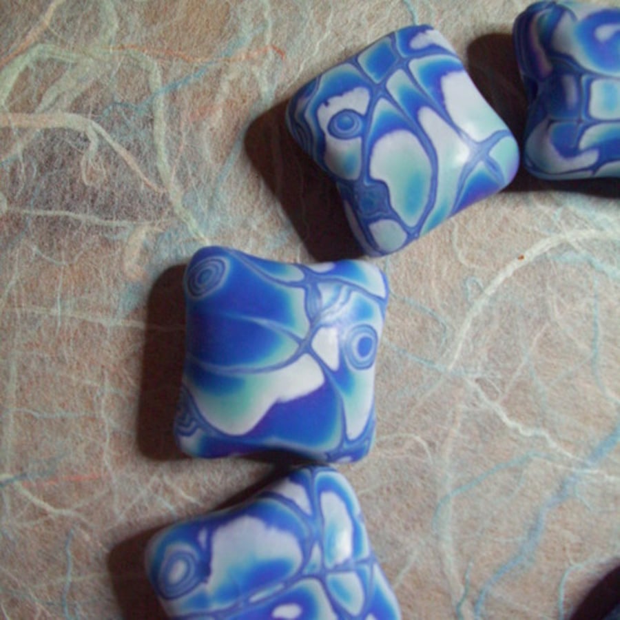 Square Pillow Art Beads - Petals x 6