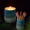 Festive gift set  - hand poured candle and striker pot