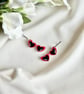 Red Heart Sunglasses Acrylic Earrings -  Retro Hoop Dangles - Image 6