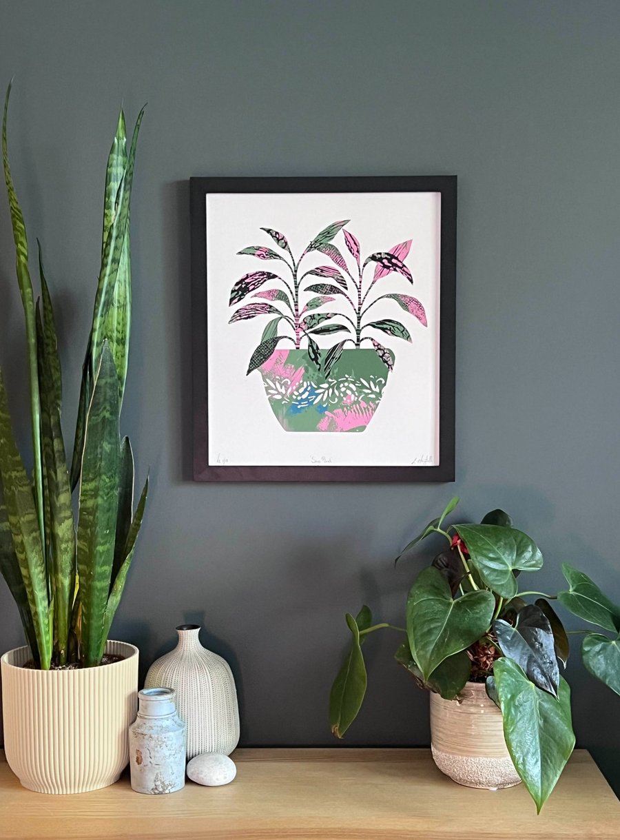 Sage Plant Wall Art, Limited Variable Edition Screenprint