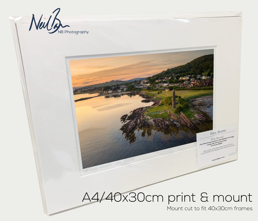 The Pencil Monument, Largs, North Ayrshire - A4 (40x30cm) Unframed Print