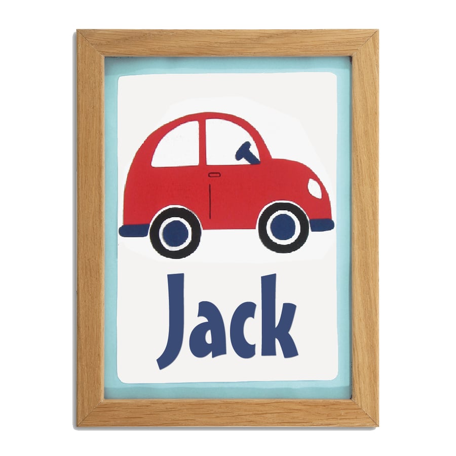 Boys Personalised Car Picture.