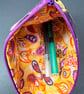 Medium zipped pouch with vibrant purple pansy print - Image 7