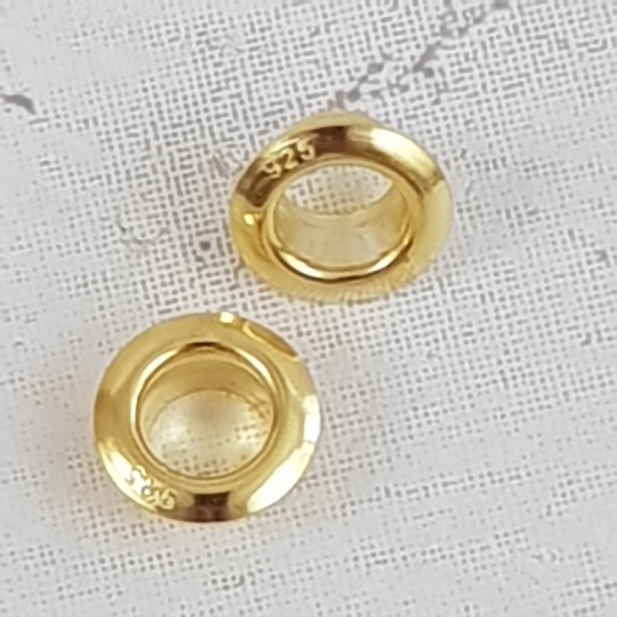 5mm 18ct Gold Bead Core, Gold Grommet, Gold Eyelet, Gold Rivet, Gold Carnation 