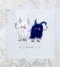 Mr and Mr Wedding fun Card (large size) - mini monsters - Image 1
