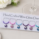 Handmade Pearl Shell Wine Glass Charms – Set of 6