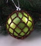 Christmas baubles boxed set of 6 large decorated with crochet lace (A42) - Image 8