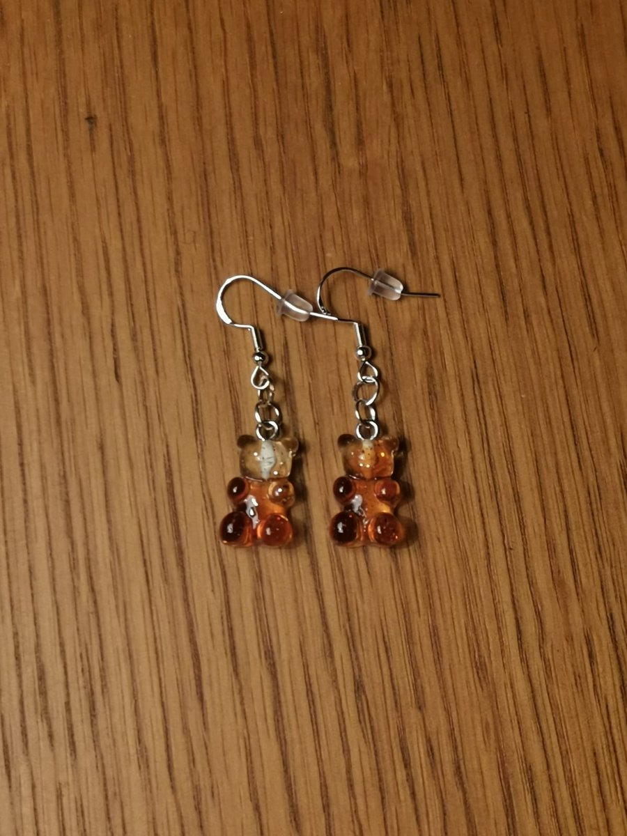 Sterling silver Cute cola gummybear earings