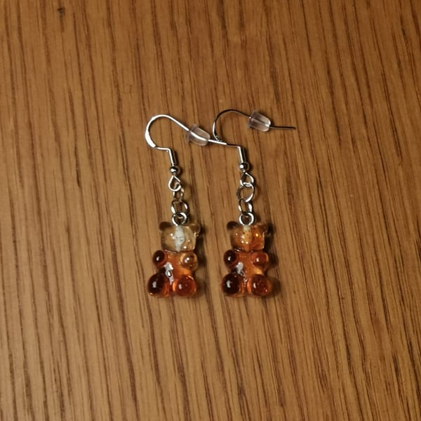 Sterling silver Cute cola gummybear earings