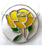 Rose Ring Suncatcher Stained Glass Yellow Handmade Gift Flower - Image 8